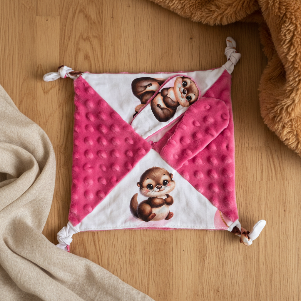 Doudou Loutres fuchsia