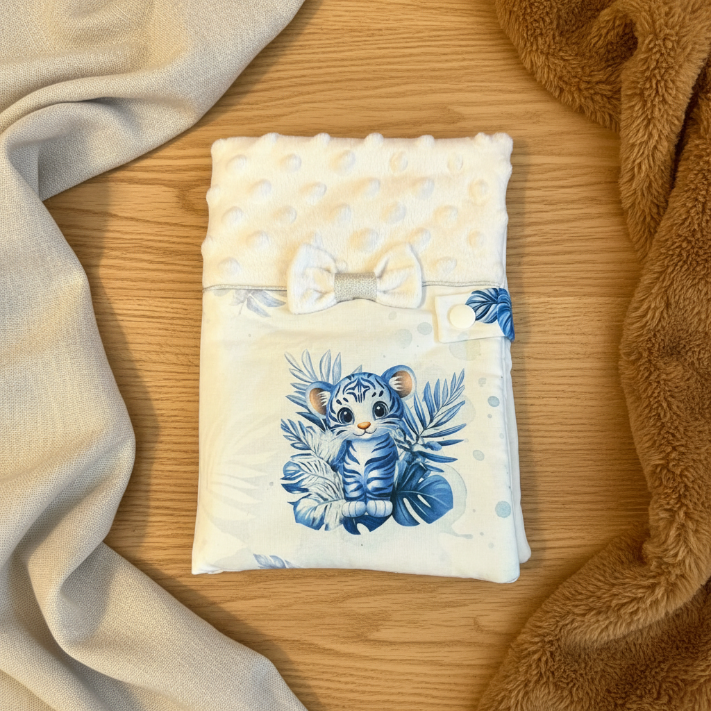 Protège-carnet Tigre bleu