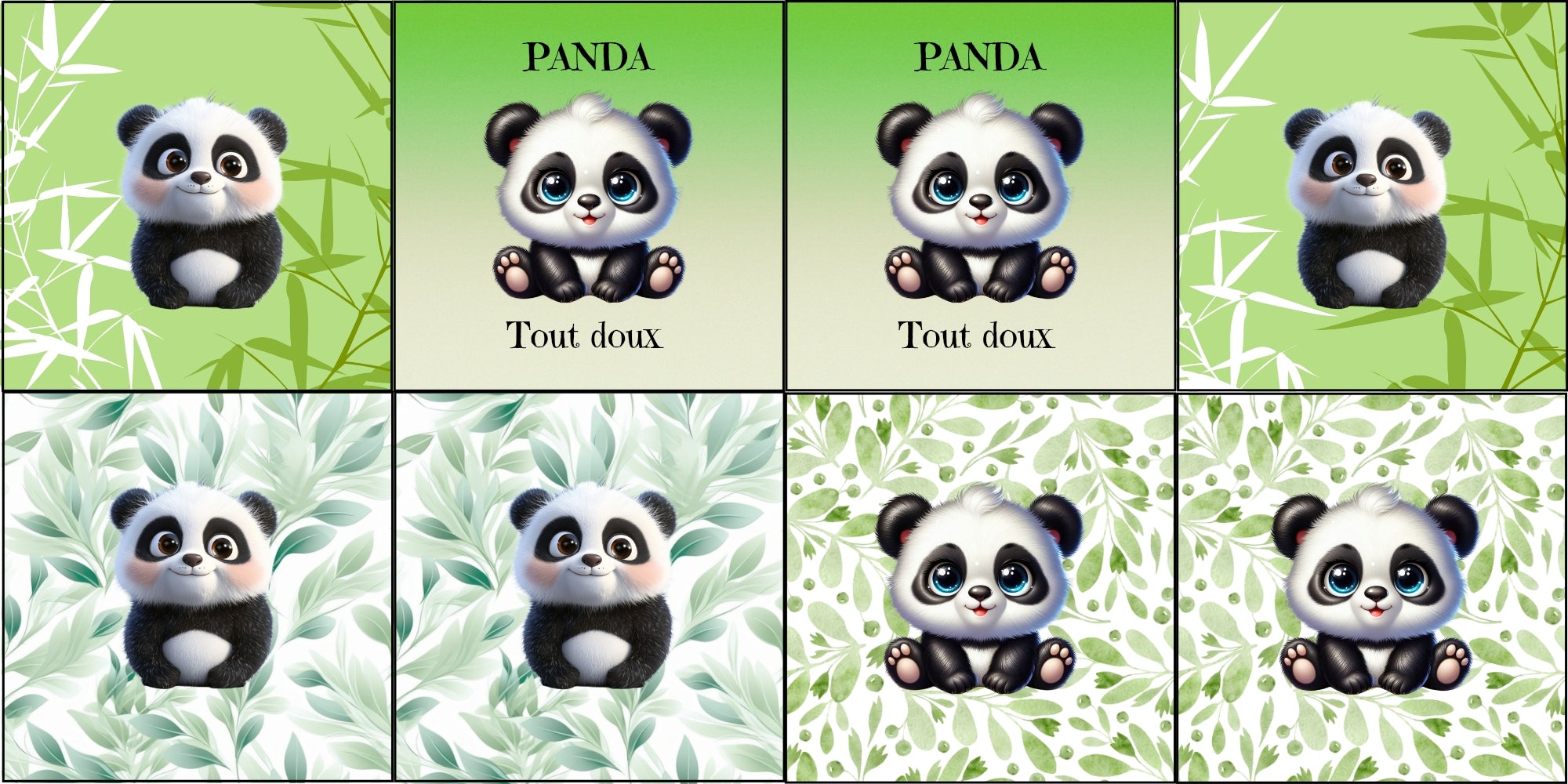 Lot 8 lingettes lavables 🐼