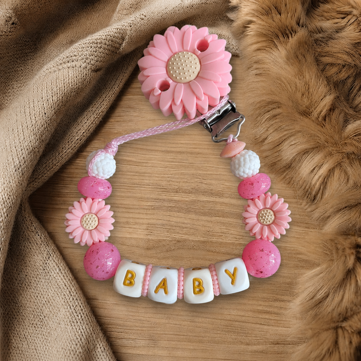 Attache tétine Petite Fleur