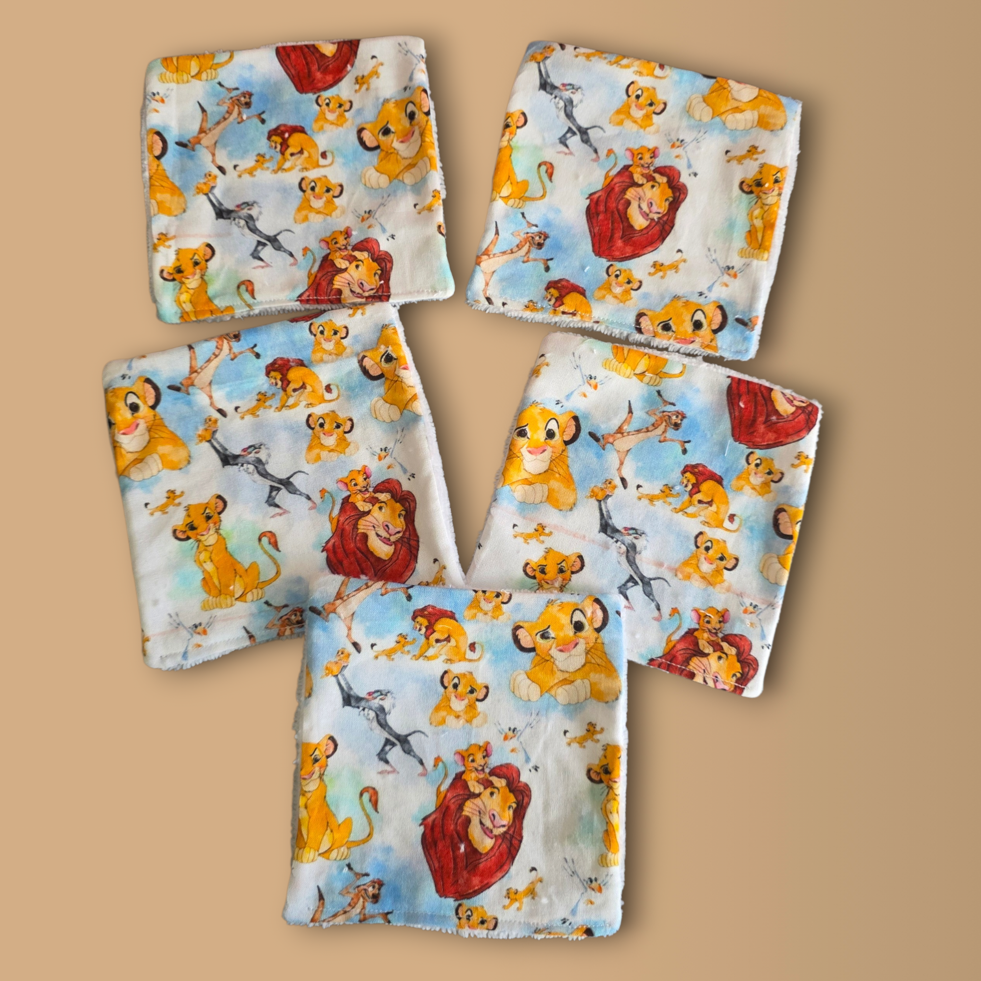 Lot 5 lingettes lavables
