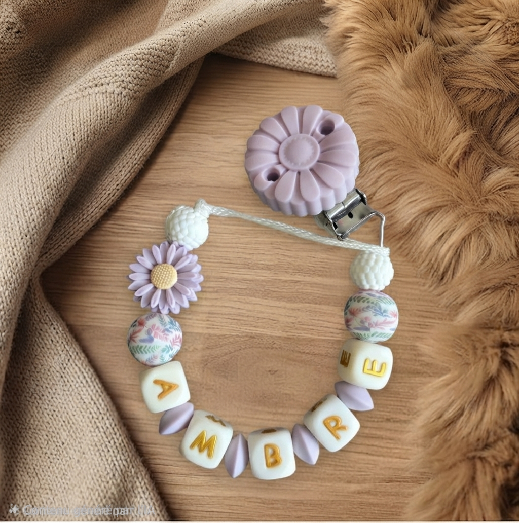 Attache tétine Petite Fleur