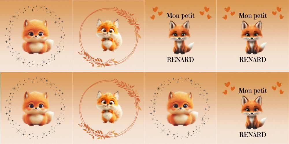 Lot 8 lingettes lavables 🦊
