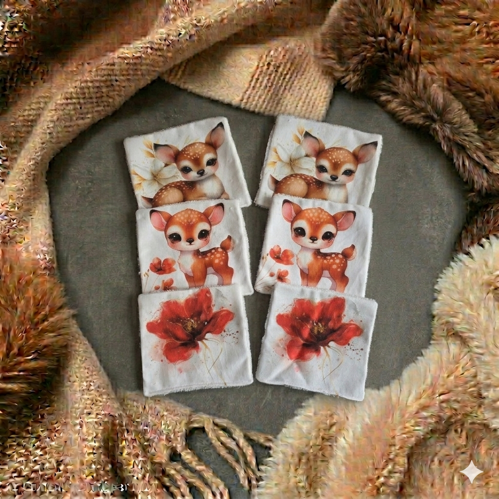 Lot 5 lingettes lavables