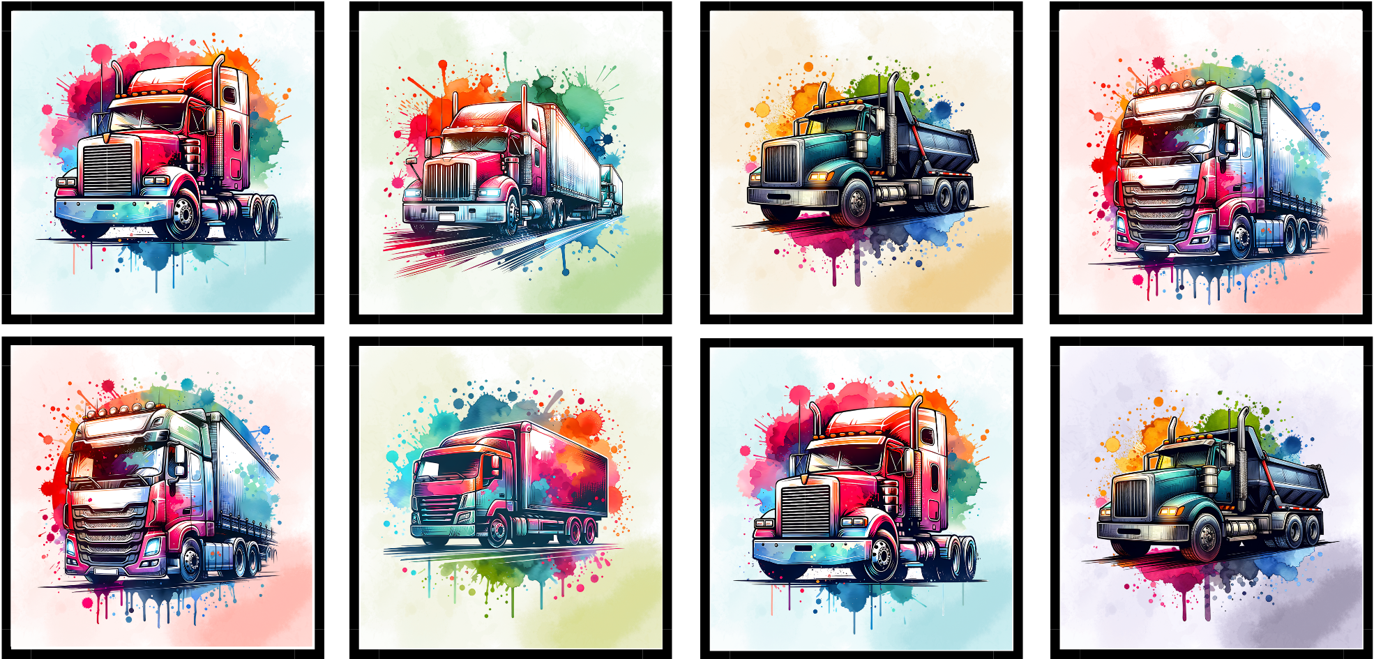 Lot 8 lingettes lavables Camion